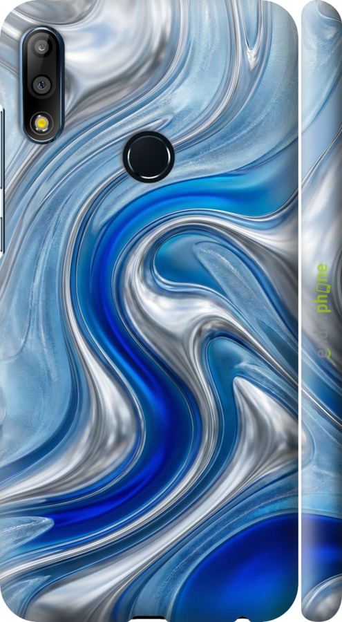 3D пластиковый матовый чехол Liquid Chrome для Asus Zenfone Max Pro M2 ZB631KL - 6781m-1641 изображение 