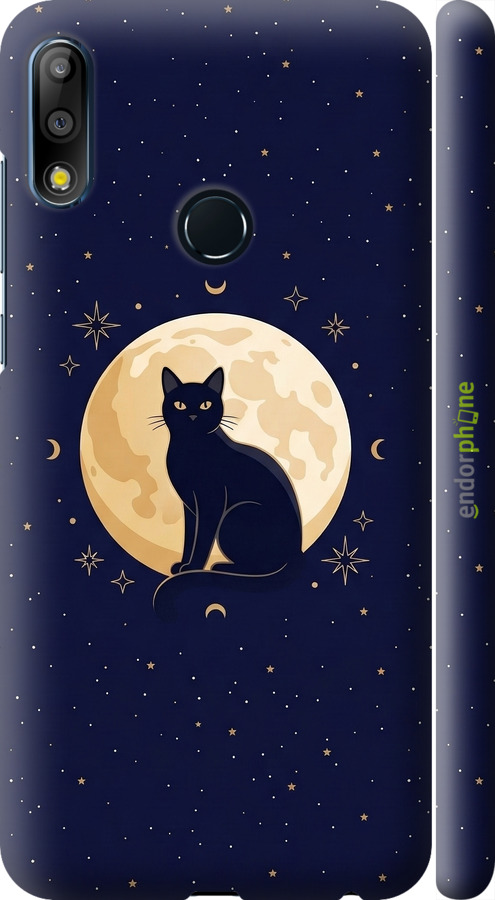 3D пластиковий матовий чехол Cute Cat Celestial/Witchy для Asus Zenfone Max Pro M2 ZB631KL - 6787m-1641 изображение 