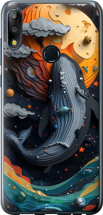 Силиконовый чехол Кит в космосе для Asus Zenfone Max Pro M2 ZB631KL - 6328u-1641 изображение 