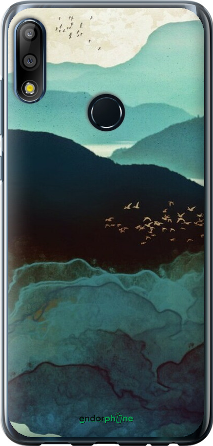 Силіконовий чехол Із зображенням гір Індіго для Asus Zenfone Max Pro M2 ZB631KL - 6484u-1641 изображение 