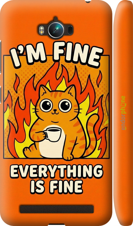 3D пластиковий матовий чехол Funny Cat для Asus ZenFone Max ZC550KL - 6786m-271 изображение 