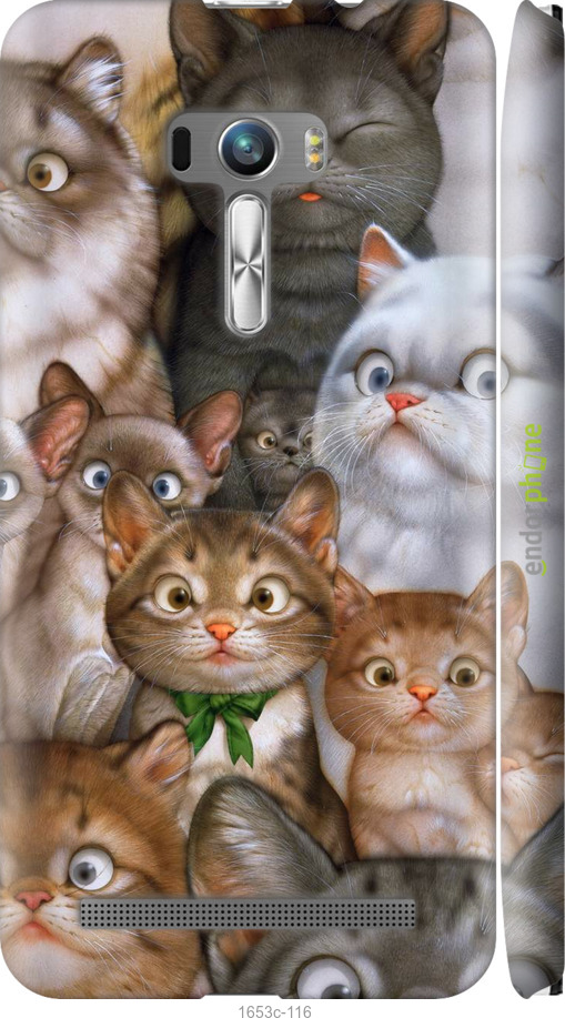 

3D пластиковий матовий чохол "Коти" для Asus ZenFone Selfie ZD551KL
