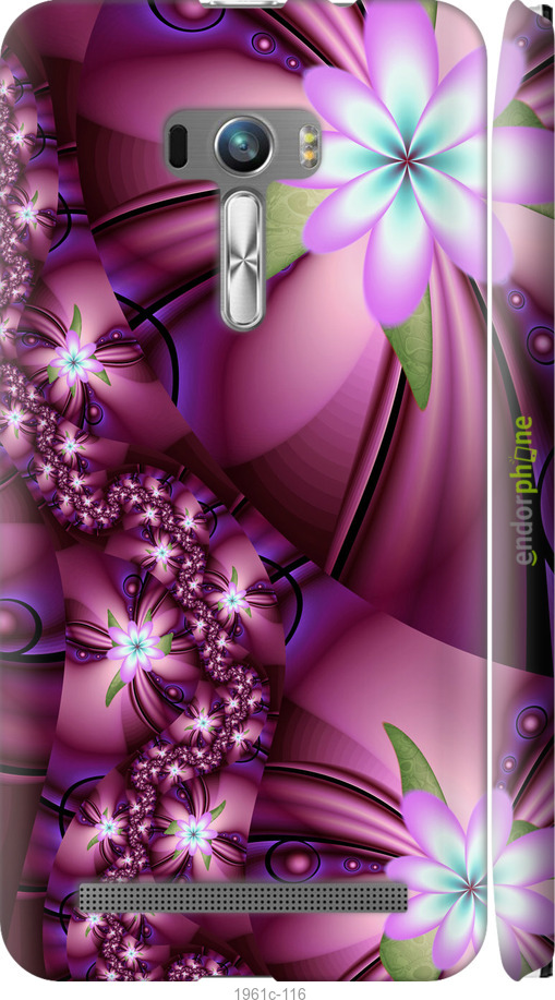 

3D пластиковий матовий чохол "Квіткова мозаїка" для Asus ZenFone Selfie ZD551KL, Рожевий