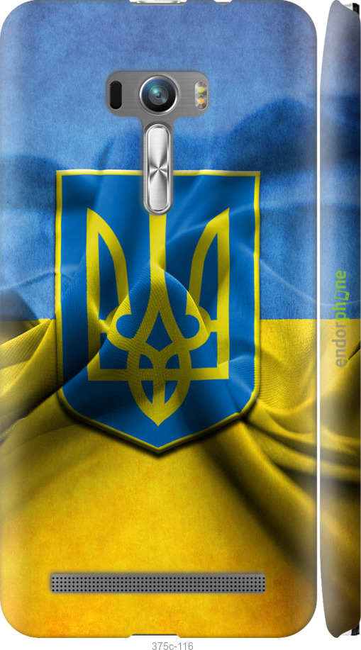 

3D пластиковий матовий чохол "Прапор та герб України" для Asus ZenFone Selfie ZD551KL, Блакитний