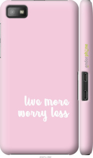 3D пластиковый глянцевый чехол Живи больше для Blackberry Z10 - 4347c-392 изображение 