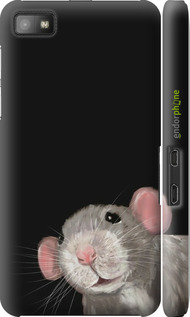3D пластиковый глянцевый чехол The Peeking Rat для Blackberry Z10 - 6442c-392 изображение 