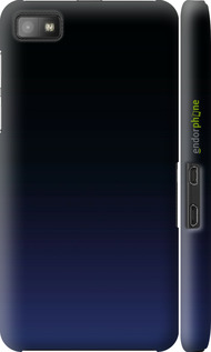 3D пластиковый глянцевый чехол Градиент в тёмно - синем стиле для Blackberry Z10 - 6542c-392 изображение 