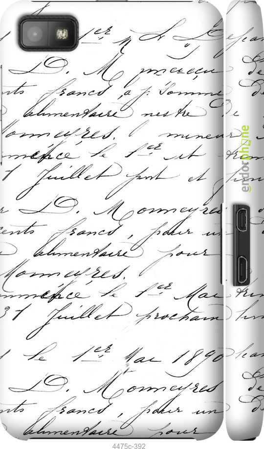 3D пластиковый глянцевый чехол Прописной шрифт для Blackberry Z10 - 4475c-392 изображение 