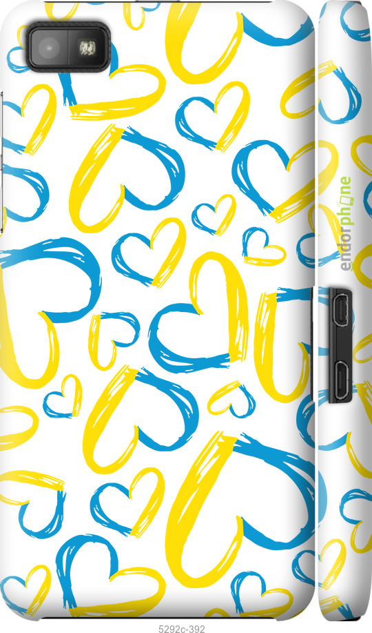 3D пластиковый глянцевый чехол Сердца UA для Blackberry Z10 - 5292c-392 изображение 