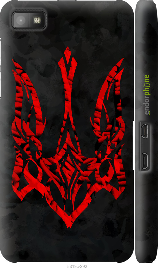 3D пластиковый глянцевый чехол Герб Украины v4 для Blackberry Z10 - 5319c-392 изображение 