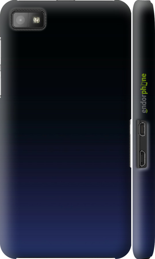 3D пластиковый глянцевый чехол Градиент в тёмно - синем стиле для Blackberry Z10 - 6542c-392 изображение 