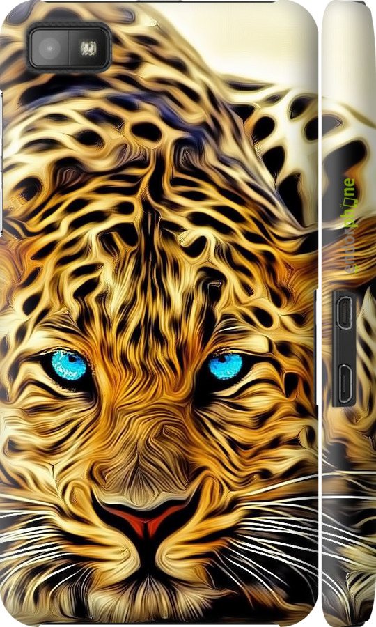 3D пластиковый глянцевый чехол Леопард для Blackberry Z10 - 6611c-392 изображение 