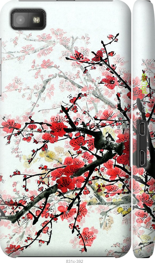 3D пластиковый глянцевый чехол Цветущий куст для Blackberry Z10 - 831c-392 изображение 
