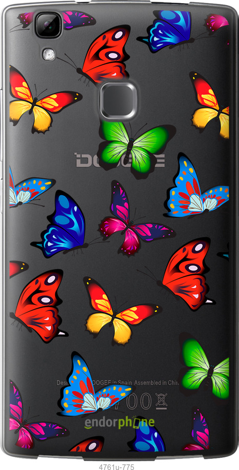 Силиконовый чехол Красочные мотыльки для Doogee X5 max PRO - 4761u-955 изображение 
