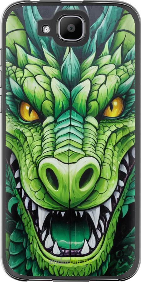 Силиконовый чехол Зелёный дракон для Doogee X9 mini - 5816u-774 изображение 