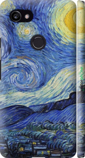 3D пластиковий матовий чехол «Зоряна ніч» Вінсента Ван Гога для Google PixeL 2 XL - 6433m-1643 изображение 