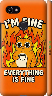 3D пластиковый матовый чехол 'Funny Cat' для Google PixeL 2 XL изображение 5