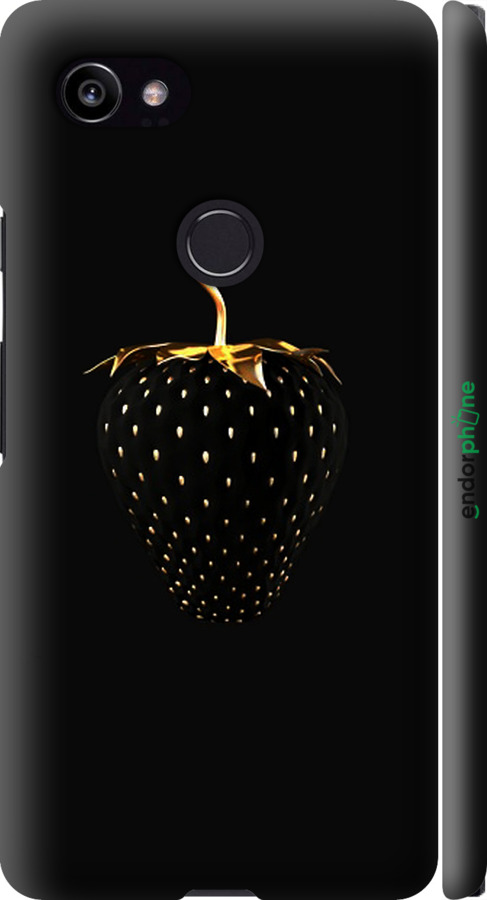 

3D пластиковий матовий чохол "Чорна полуниця" для Google PixeL 2 XL, Чорний