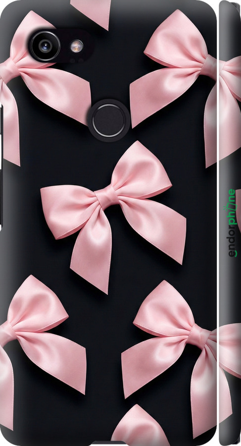 3D пластиковый матовый чехол Coquette Ribbons Dark Coquette для Google PixeL 2 XL - 6767m-1643 изображение 