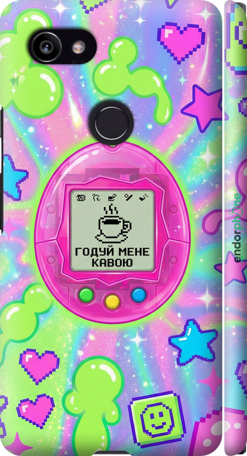 3D пластиковый матовый чехол Y2K Aesthetic Retro Pet: Годуй мене кавою для Google PixeL 2 XL - 6784m-1643 изображение 
