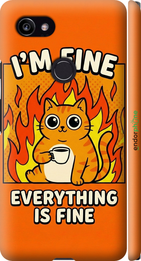 3D пластиковый матовый чехол Funny Cat для Google PixeL 2 XL - 6786m-1643 изображение 