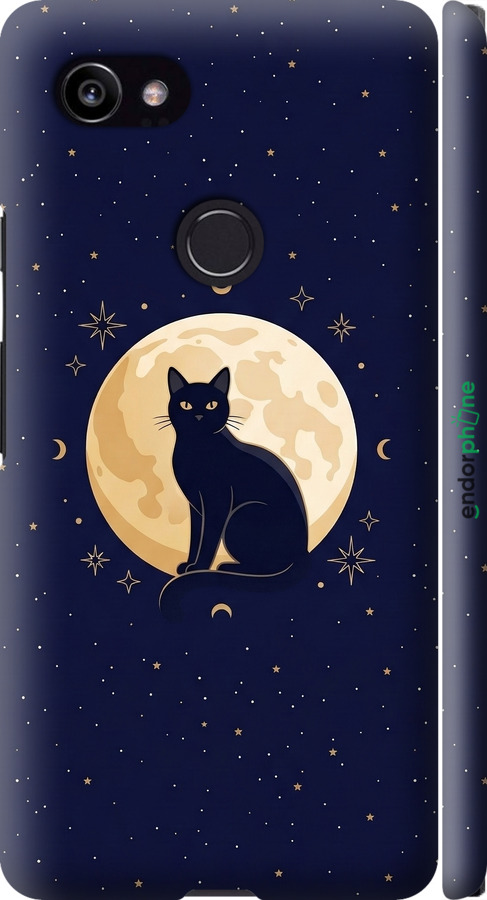 3D пластиковый матовый чехол Cute Cat Celestial/Witchy для Google PixeL 2 XL - 6787m-1643 изображение 