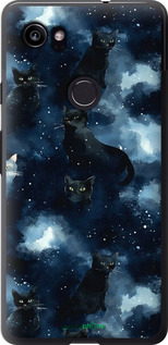 2D пластиковый чехол Изображение Кошек с тёмной акварелью для Google PixeL 2 XL - 6521t-1643 изображение 