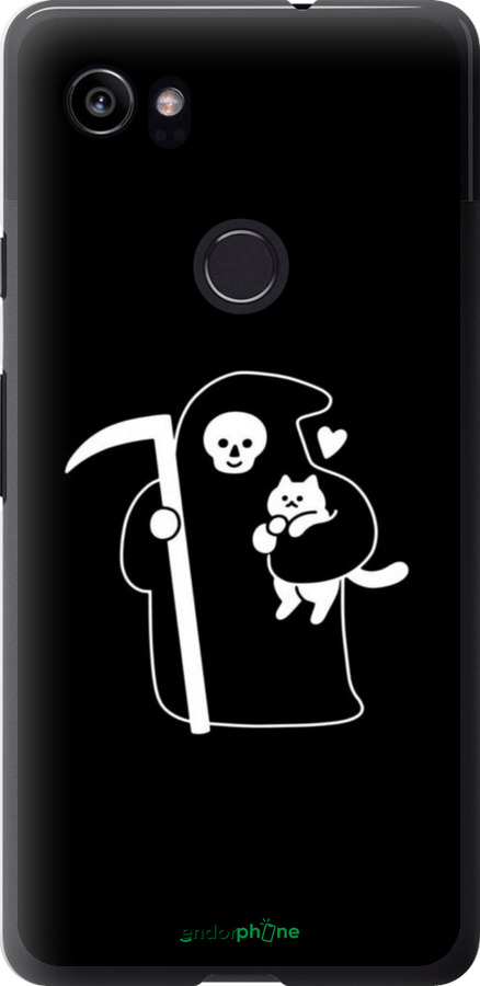 2D пластиковый чехол Минималистичный арт: смерть и кошка для Google PixeL 2 XL - 6529t-1643 изображение 