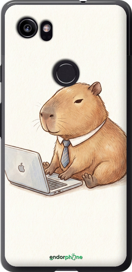 2D пластиковий чехол Funny Capybara CEO Working для Google PixeL 2 XL - 6777t-1643 изображение 