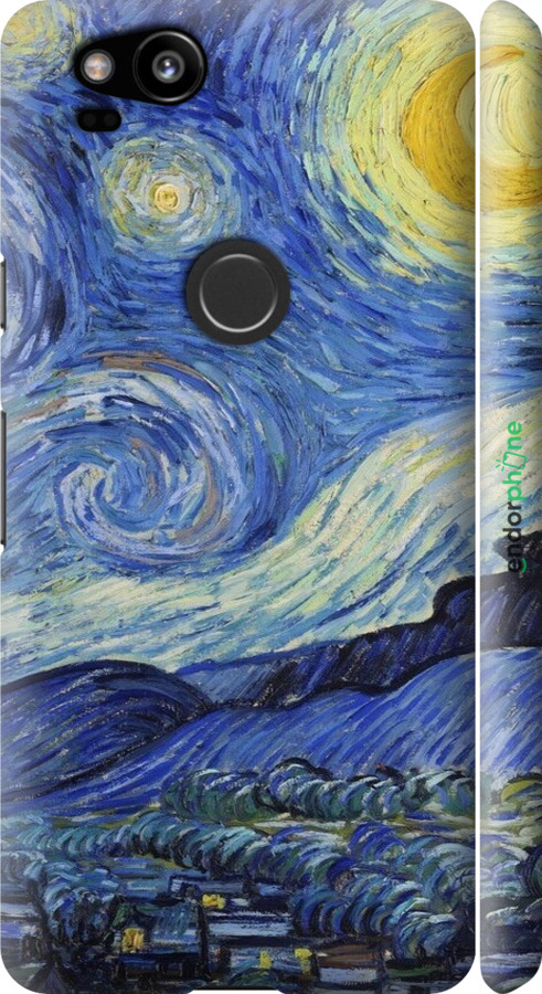 3D пластиковий матовий чехол «Зоряна ніч» Вінсента Ван Гога для Google Pixel 2 - 6433m-1075 изображение 