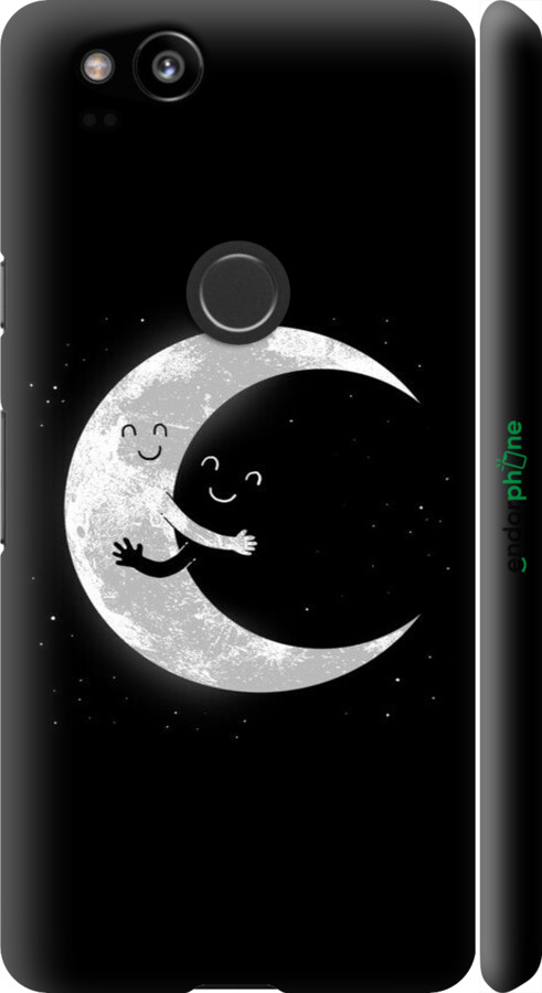 3D пластиковый матовый чехол Лунные объятия для Google Pixel 2 - 6508m-1075 изображение 
