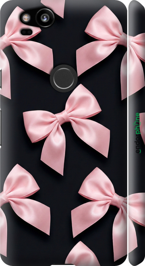 3D пластиковый матовый чехол Coquette Ribbons Dark Coquette для Google Pixel 2 - 6767m-1075 изображение 
