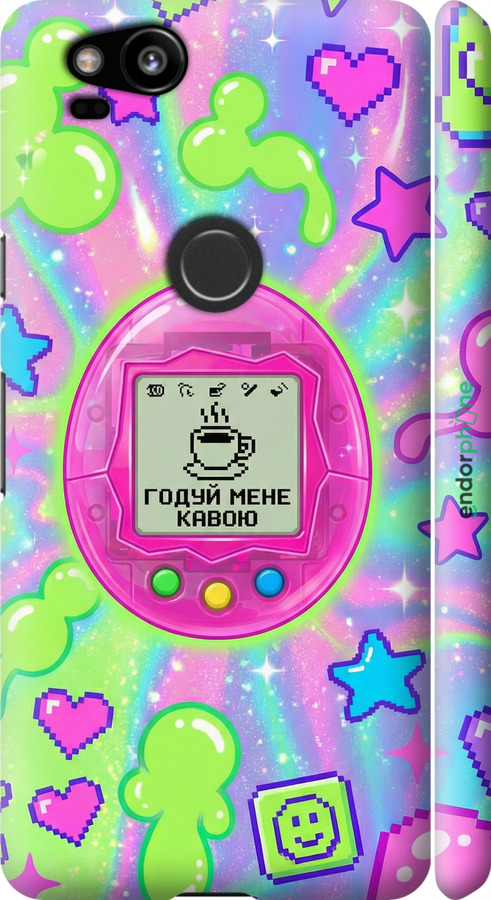 3D пластиковый матовый чехол Y2K Aesthetic Retro Pet: Годуй мене кавою для Google Pixel 2 - 6784m-1075 изображение 