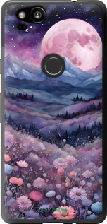 Силиконовый чехол Ночь луна арт для Google Pixel 2 - 6319u-1075 изображение 
