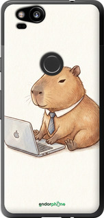 2D пластиковый чехол Funny Capybara CEO Working для Google Pixel 2 - 6777t-1075 изображение 
