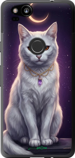 2D пластиковый чехол Mystic White Cat Gothic Dark Purple Gold для Google Pixel 2 - 6805t-1075 изображение 
