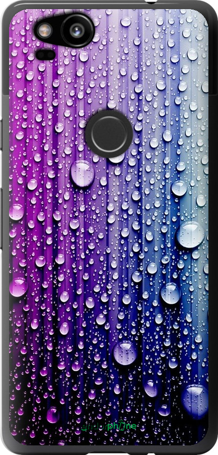 

2D пластиковий чохол "Краплини води" для Google Pixel 2, Синій