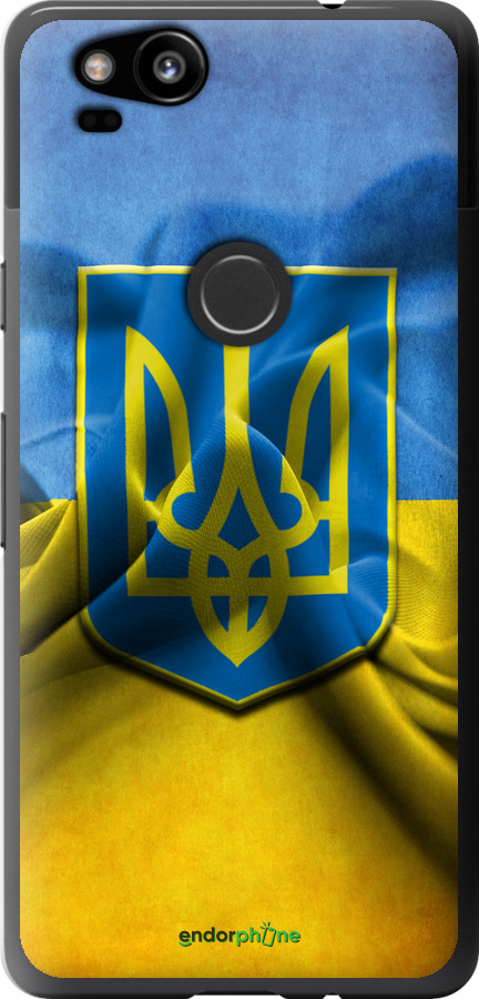 

2D пластиковий чохол "Прапор та герб України" для Google Pixel 2, Блакитний