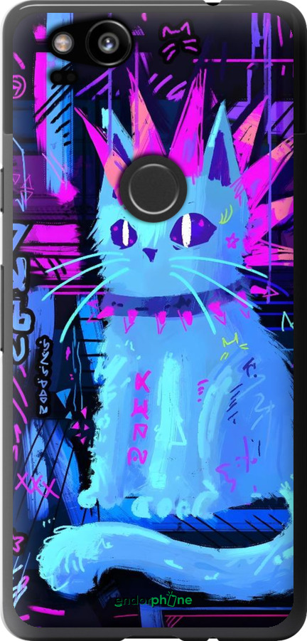 2D пластиковый чехол Кот панк для Google Pixel 2 - 6311t-1075 изображение 