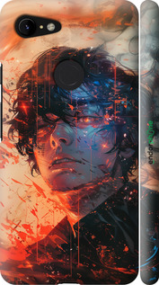 3D пластиковий матовий чехол Обличчя в полум'ї для Google Pixel 3 XL - 6127m-1523 изображение 