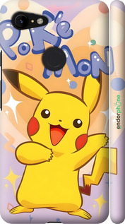 3D пластиковий матовий чехол Пикачу для Google Pixel 3 XL - 6383m-1523 изображение 