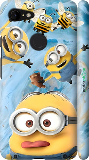 3D пластиковий матовий чехол Миньоны для Google Pixel 3 XL - 6386m-1523 изображение 