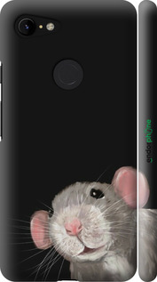 3D пластиковий матовий чехол The Peeking Rat для Google Pixel 3 XL - 6442m-1523 изображение 