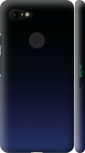 3D пластиковий матовий чехол Градієнт у темно-синьому стилі для Google Pixel 3 XL - 6542m-1523 изображение 