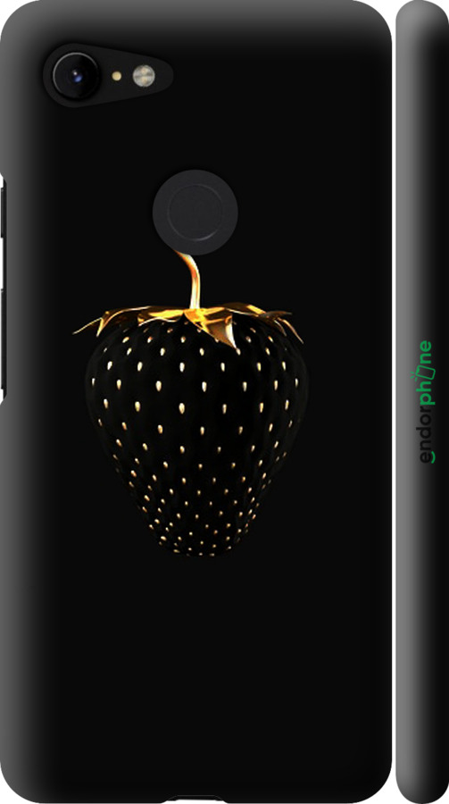 

3D пластиковий матовий чохол "Чорна полуниця" для Google Pixel 3 XL, Чорний