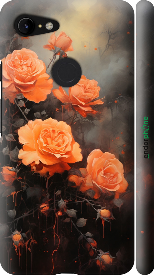 3D пластиковый матовый чехол Оранжевые розы для Google Pixel 3 XL - 5944m-1523 изображение 