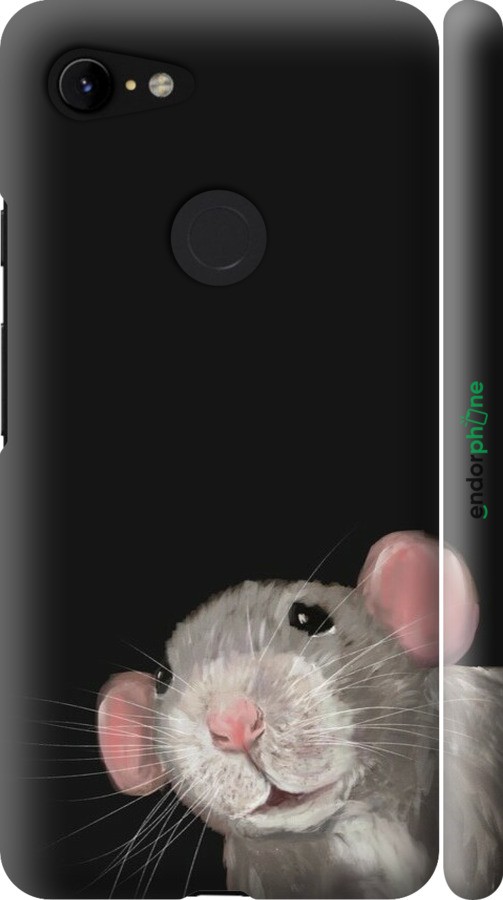 3D пластиковий матовий чехол The Peeking Rat для Google Pixel 3 XL - 6442m-1523 изображение 