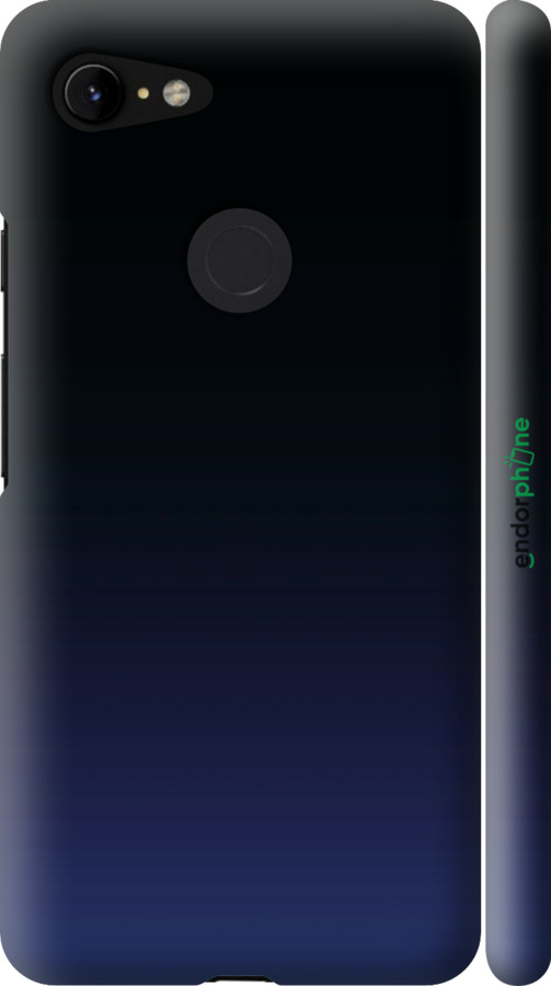 3D пластиковий матовий чехол Градієнт у темно-синьому стилі для Google Pixel 3 XL - 6542m-1523 изображение 