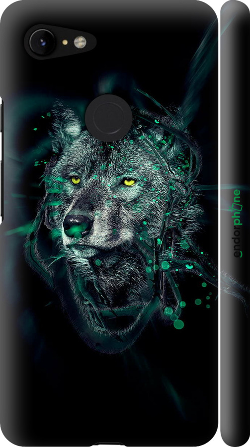 3D пластиковий матовий чехол Wolf для Google Pixel 3 XL - 6610m-1523 изображение 