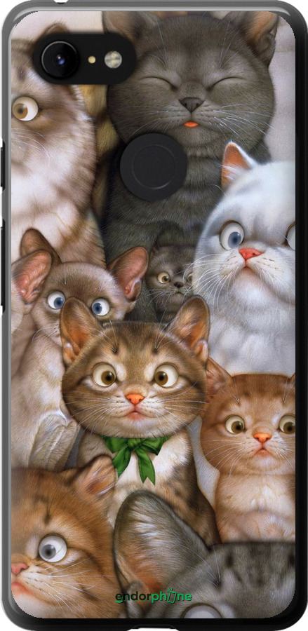 

2D пластиковий чохол "Коти" для Google Pixel 3 XL